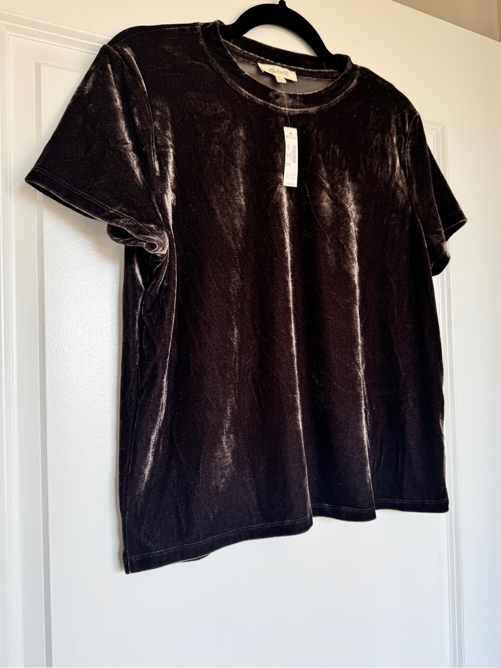 NWT MADEWELL Women’s The Relaxed Tee in Velvet Molasses Brown Size Large NY303